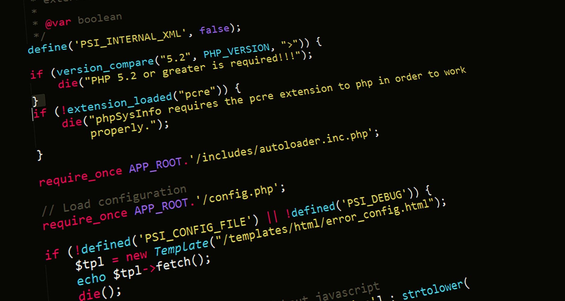 PHP code displayed on a computer screen